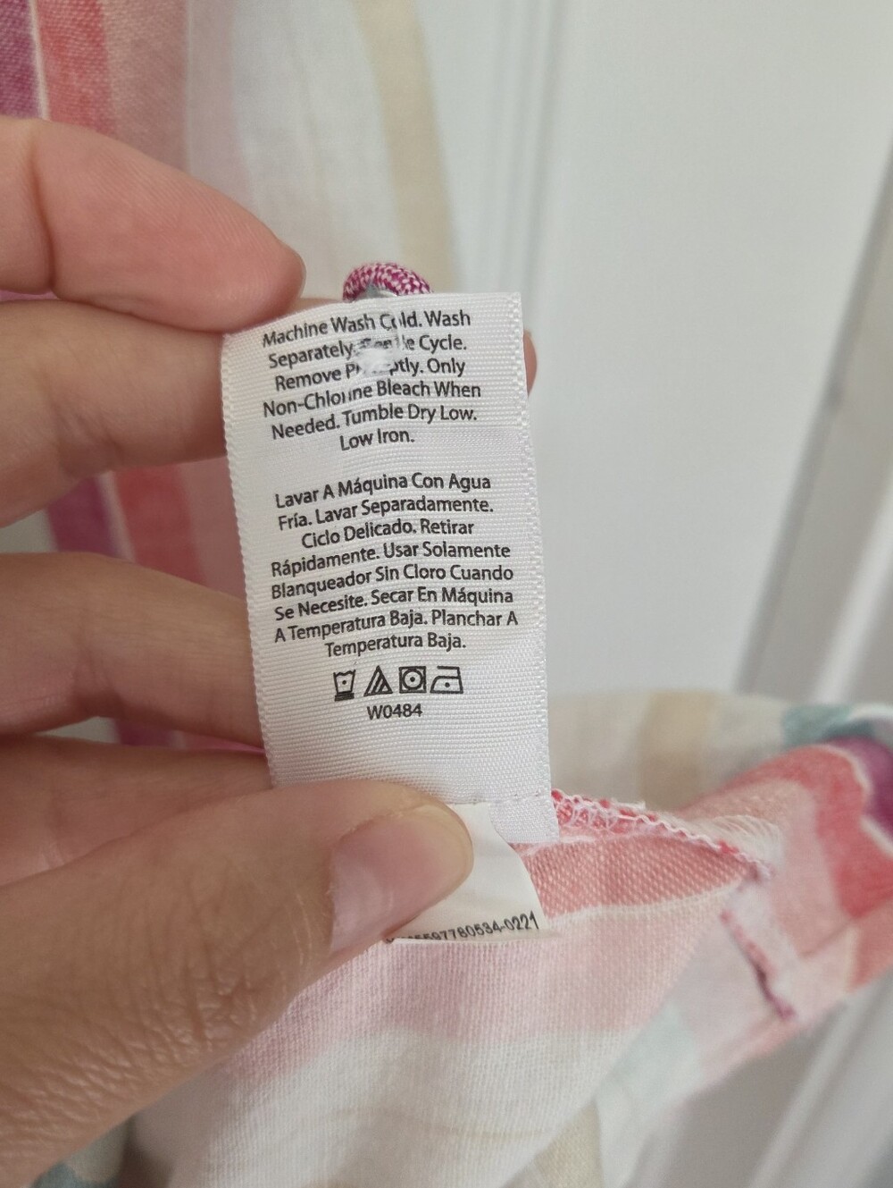 Time & Tru Linen Blend Pastel Vertical Stripe Midi Dress Drawstring Waist Small - Picture 8 of 10